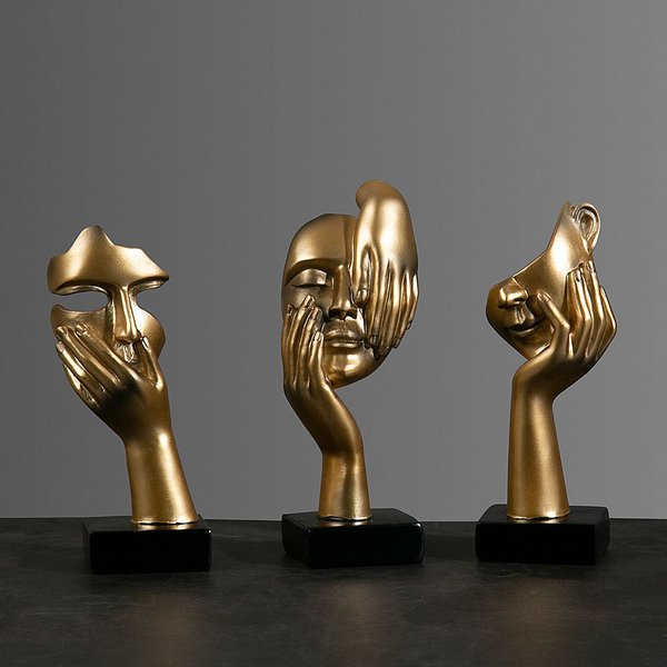 Statues de masque abstraites en résine, Figurines miniatures européennes pour intérieur, maison, bureau, étude, figurine de bureau, ornement, cadeau de décoration