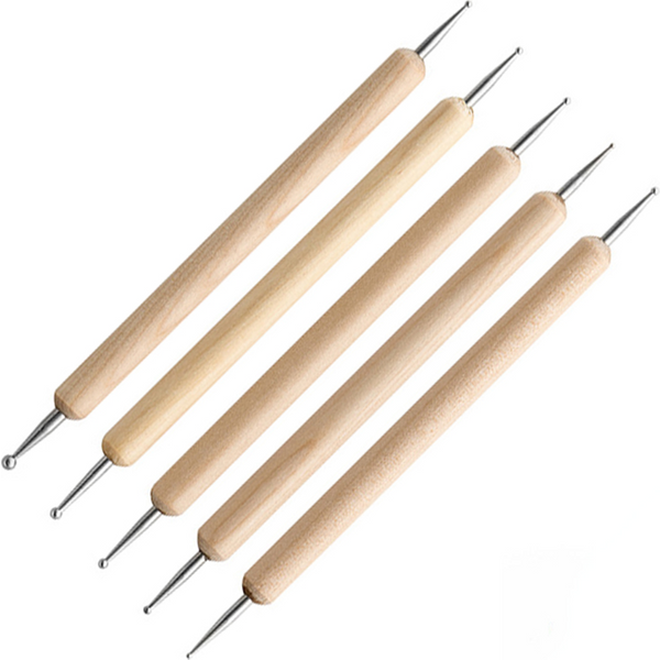 5/6Pcs DIY Wooden Nail Clay Sculpting Tools Pottery Ceramics Art Embossing Pens Ball Stylus Dotting Modeling Sculpt shape Tool
