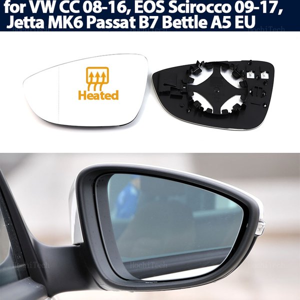 Left Right Side Mirror Glass Rearview Exterior Angle for Volkswagen VW CC 08-16, EOS Scirocco, Jetta MK6 Passat B7 Bettle A5 EU