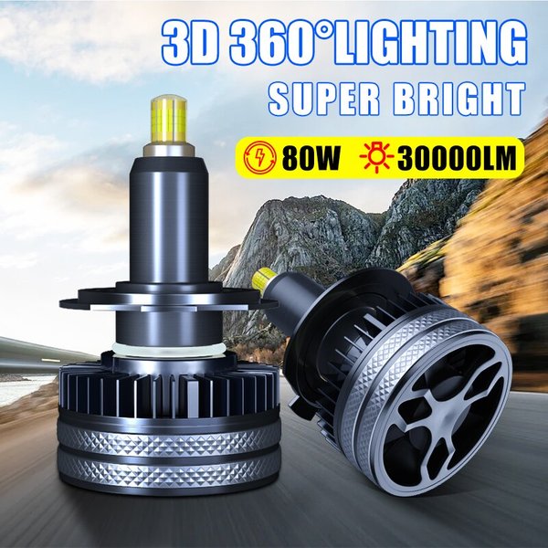 Carshark h7 h11 led lampe headlihght 360 turbo h1 h8 h9 auto lichter 30000lm super helle 9005 hb3 9006 hb4 9012 hir2 auto nebels chein werfer