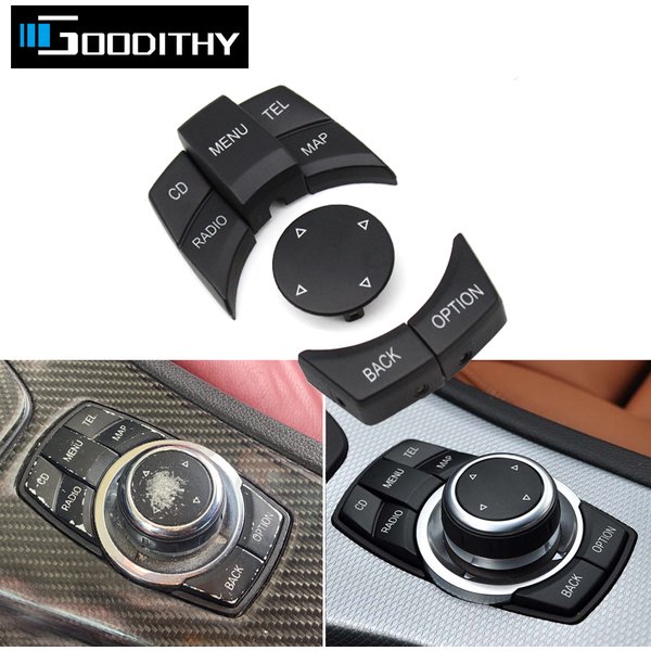 Couvercle de bouton de commande multimédia pour Console de voiture, pour BMW série 1 3 5 X1 X5 X6 E87 E90 E91 E92 E60 E84 E70 E71 E72 65829240956