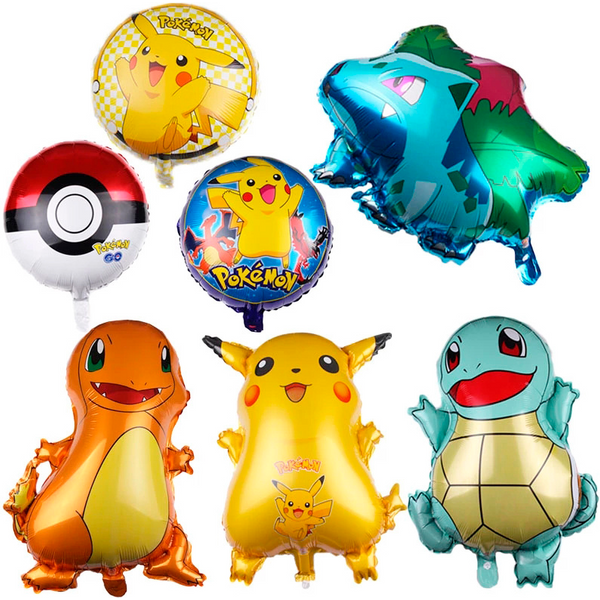 Pokemon Ballon Pikachu Squirtle Bulbasaur Pikachu Menschliche Figur Aluminium Ballon Dekoration Lieferungen Kinder Geburtstag Party Geschenk