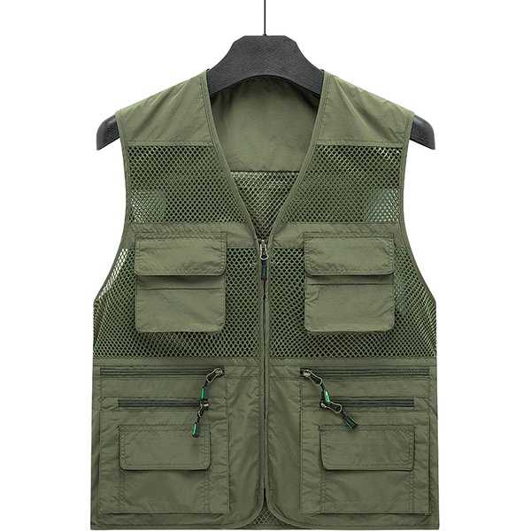Summer Thin Mesh Vest Outdoor Sportsfor Jackets Bigsize Bomber Sleeveless Vest Casual Tactical Work Wear Camping Fishing Vests