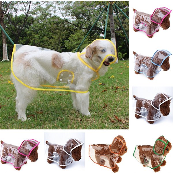 Xs-8XL chien chiot vêtements imperméable Transparent vêtements de pluie mode couleur bord Snap conception manteau de pluie pour grands chiens Costumes