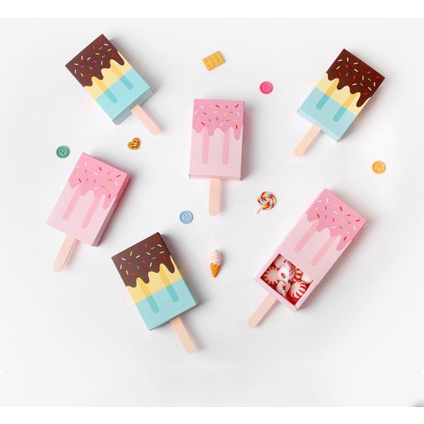 Boîtes d'emballage pour crème glacée, boîte à bonbons, boîte cadeau, 10/50 pièces