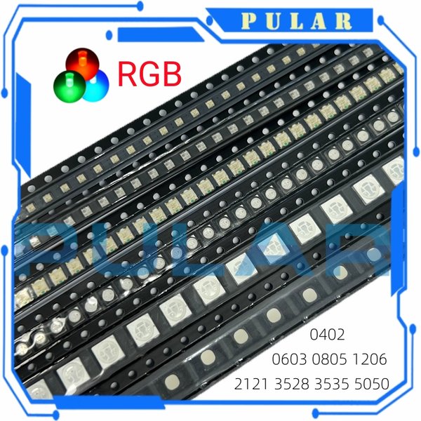100 pièces SMD LED RGB Diode 3528 5050 1206 0402 0603 3535 2121 LED Alto Brilho multicolore Diodo RGB luminosité 4Pin rouge vert bleu