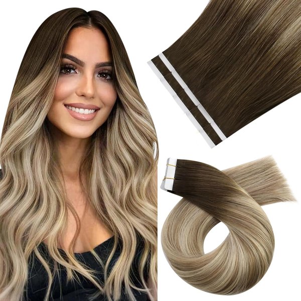 Moresoo-Extensions de cheveux à ruban adhésif, 100% vrais cheveux humains, qualité de salon, cheveux invisibles, peau naturelle Remy, bande de trame en PU, 25G, 50G