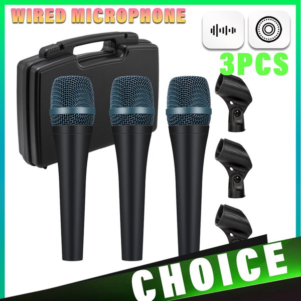 Ensemble de 3 microphones dynamiques filaires 945, micro professionnel pour instruments, idéal pour les fêtes, les concerts et l'enregistrement.