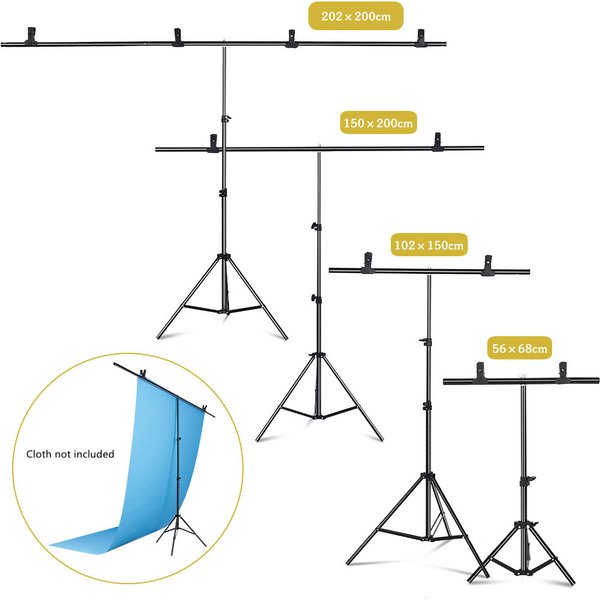Photography T-shape Background Backdrop Stand Frame Support System For Photo Studio Video Chroma Key Green Screen With Stand