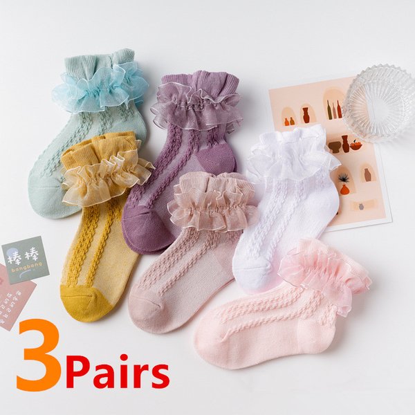 Neue Baby Mädchen Socken Kinder Mädchen Rüschen Spitze Tutu Socken Baumwolle Kinder tanzen Prinzessin Socke Blumen gekräuselte feste Söckchen