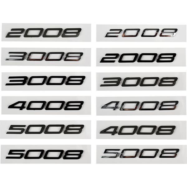 Auto 3D ABS Buchstaben Logo Aufkleber Aufkleber für Peugeot 2008 3008 4008 5008 2023 2024 2025 Auto Stamm Alphabet Emblem Abzeichen Aufkleber