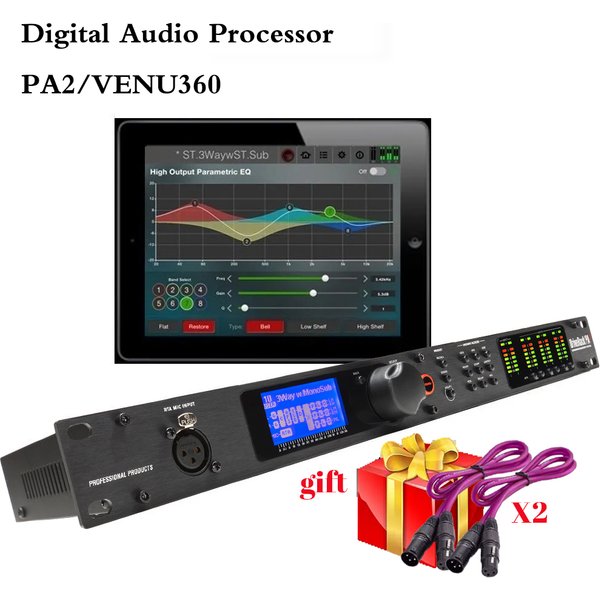 PA2/VENU360 processeur Audio à 2 entrées et 6 sorties logiciel d'origine support de pilote Audio Pro haut-parleur professionnel processeur Audio