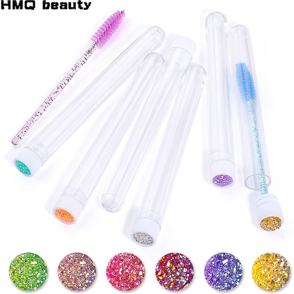 20pcs Reusable Makeup Brushes Tube Eyelash Brush Eyebrow Brush with New Eyelash Resin Drill Replaceable Brushes Dust-Proof