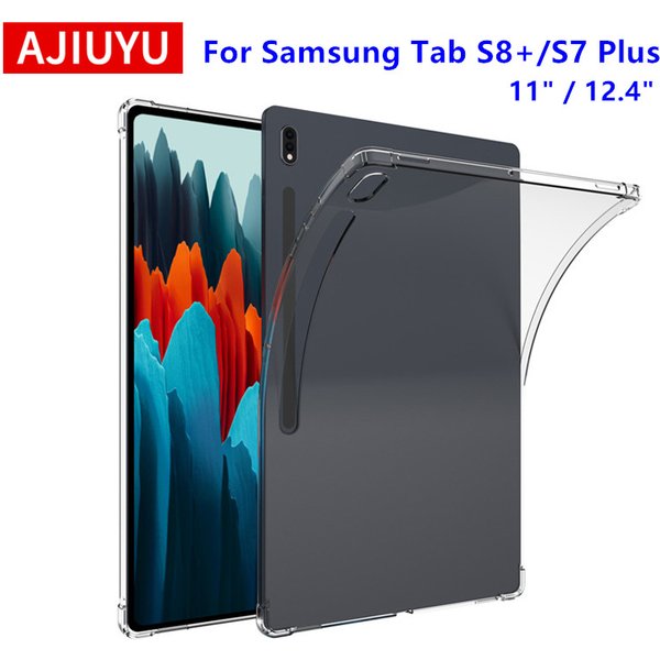 AJIUYU Hülle für Samsung Galaxy Tab S7 FE Plus S8 S7 11 12,4 Zoll Tablet S6 Lite A8 A7 Hülle Transparente TPU Silikon Soft Shell