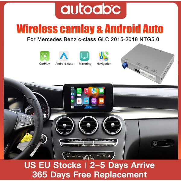CarPlay ohne Fil für Mercedes Benz, Klasse GLC CLA GLA Classe C W205 NTG5.0 2015– 2018, Android Auto Mirrorlink geeignet