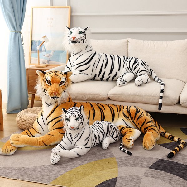 30-110cm große Simulation sibirischen Tiger Plüschtiere lebensechte Tier puppen Kinder Kinder Dekor Geburtstags geschenk