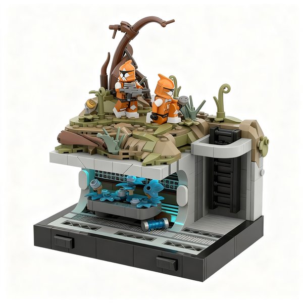 482-teiliges MOC Blue Shadow Laboratory Star Battle Modell Baustein-Set, Konstruktionsspielzeug, Weihnachtsgeschenk, Kunst, Geburtstagsgeschenk, Kreatives Bastelset