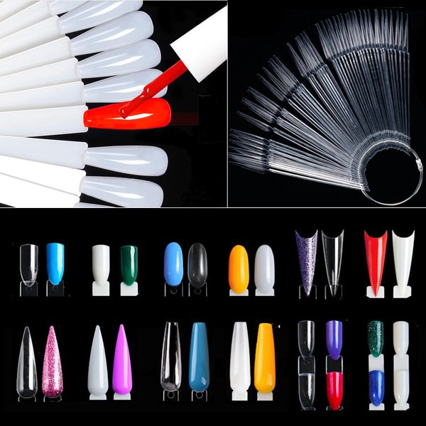 Nagel-Display-Sticks, klare natürliche Farben, Nagel-Swatch-Diagramm mit Ring, falsche Nagelspitzen, Gel-Nagellack, Übungsdisplay für Nagelkunst