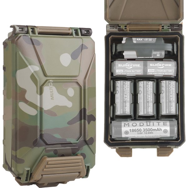 Taktische Box Für 18650/AAA/CR123A/18350 Batterie Lagerung Molle Airsoft Jagd Weste Tragen Batterie Halter Fall Modulare ausrüstung