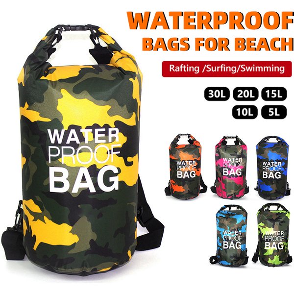 Wasserdichter Packsack 30L 20L 15L 10L 5L für Kajak Schwimmen Trekking Bootfahren Schwimmende Sporttaschen Strandzubehör Rafting-Tasche
