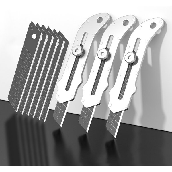 Neues Allzweckmesser aus Edelstahl, Tapetenmesserhalter aus Stahl, langlebig, robust, schnell schneidend, manuelle Sperre