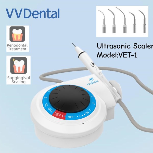 VV Dental dla dorosłych / dzieci Skaler ultradźwiękowy VET-1 Profesjonalny zestaw do czyszczenia jamy ustnej dla dentysty 1 rok gwarancji