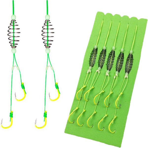 5 Paare/los Doppel Widerhaken Carbon Stahl Angelhaken mit PE Linie Anti-wicklung Bighead Karpfen Anti-tangle Explosion Haken