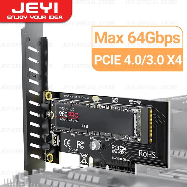 Guitar YI-Adaptateur M.2 NV plus proche de PCIe 4.0 3.0 SSD, 64Gbps PCIe 4.0 tage X8 X16 6 000 cartes pour ordinateur de bureau, PCI-E SEN4 SEN3 pleine vitesse