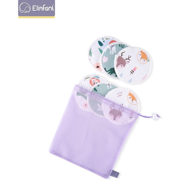 Elinfant 6-teiliges Bambus-Stilleinlagen, Stilleinlagen für Mama, wasserdicht, waschbar, Stilleinlagen, wiederverwendbare Bambus-Stilleinlagen mit Wäschesack