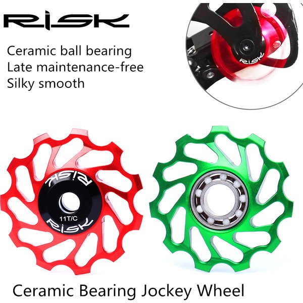 RISIKO 11T MTB Fahrrad Schaltwerk Jockey Rad Keramik Lager Pulley AL7075 CNC Rennrad Guide Roller Idler 4mm 5mm 6mm