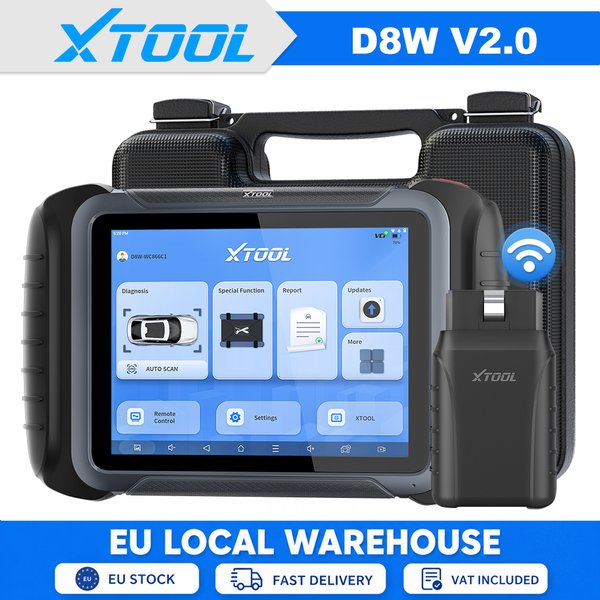 XTOOL D8W Kabelloser Kfz-Diagnosescanner, OE-Level Vollsystem-Scan-Tool mit intelligenter Topologiekarte, ECU-Codierung, bidirektionaler Steuerung / Aktivtest, 42+ Dienste, CAN FD/DoIP/FCA AutoAuth, 3