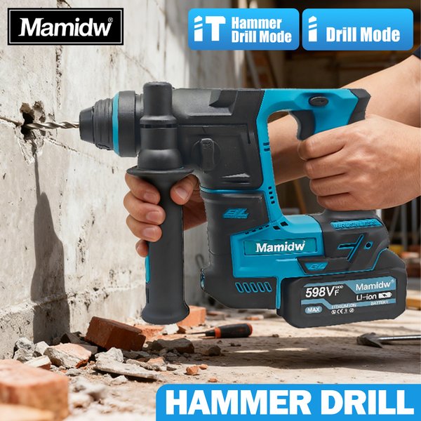 1200RPM Concrete Rotary Hammer for Makita 18V (Tool Only), Brushless Motor | Heavy-Cfor Drilling & Demolition
