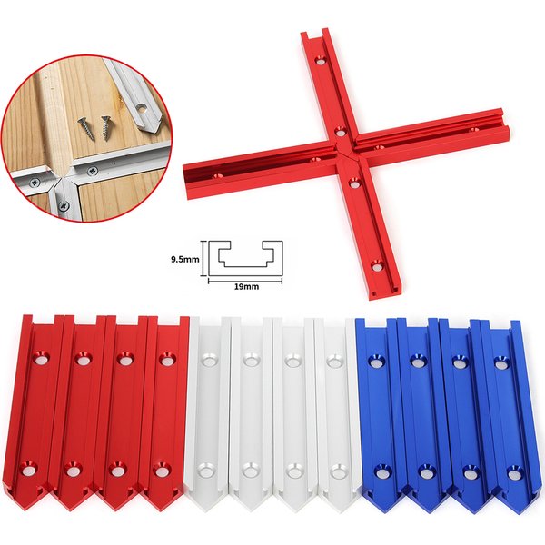 Kit d'intersection de gabarit de piste d'onglet de fente de piste en T de 19mm pour le Kit de profil de Double coupe d'onglet de menuiserie outils de bricolage pour le travail du bois