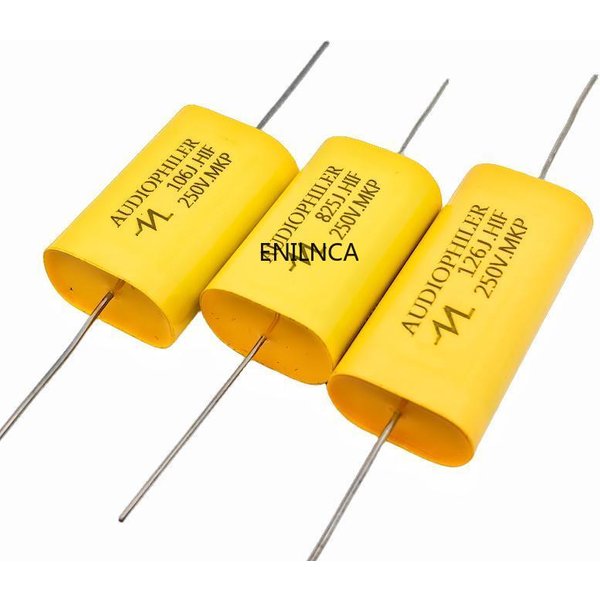 2Pcs 250V MKP Capacitor Audio HIFI Fever Audio Metal Film Coupling Frequency Dividing 1UF 1.5UF 1.8UF 2.2UF 2.7UF 3.3UF