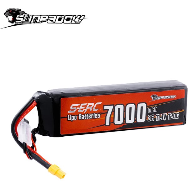 SUNPADOW 7000mAh 3S 11,1V RC Lipo-Akku für 120C mit XT60-Anschluss für RC-Flugzeug Quadcopter Drohne FPV Helikopter