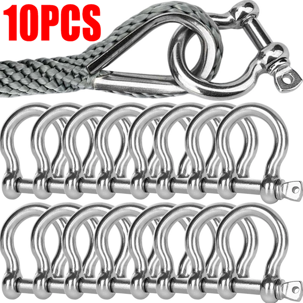 M4/M5/M6/M8 Edelstahl Schraube Schäkel Heavy Duty D Ring Haken Ketten Draht Seil Heben boot Rigging Anker Schäkel Haken