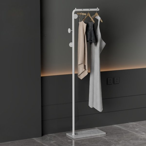 Porte-vêtements sur pied moderne avec planche de marbre, organisateur de cintre en métal robuste, porte-manteau autoportant Durable