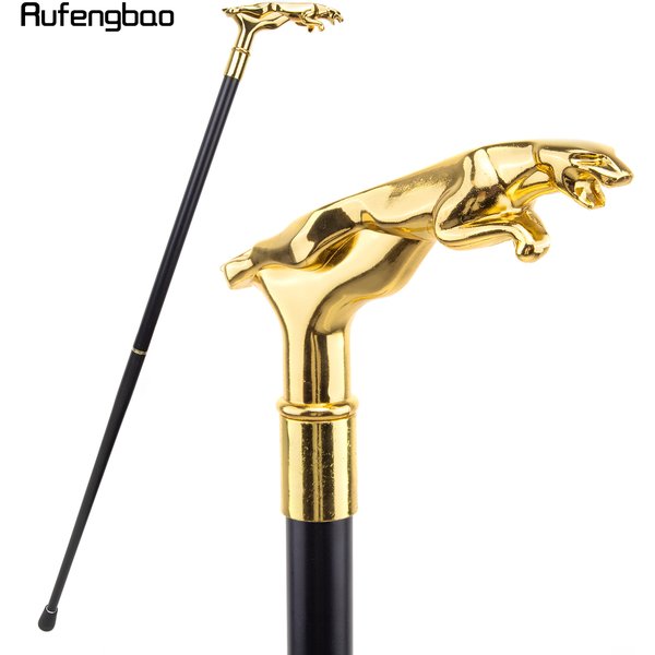 Gold Luxury Leopard Handle Fashion Walking Stick for Party Decorative Walking Cane Elegant Crosier Knob Walking Stick 93cm