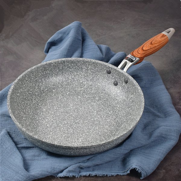 Langlebige Stein-Brat-Wok-Pfanne, antihaftbeschichteter Keramiktopf, Induktionsfritteuse, Steak, Kochen, Gasherd, Pfanne, Kochgeschirr-Werkzeug für die Küche