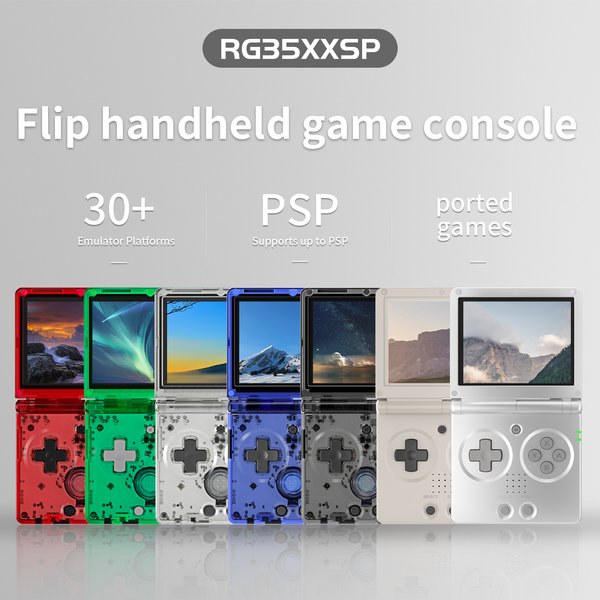 Anbernic RG35XXSP Retro Flip Handheld-Spielkonsole 3,5-Zoll-IPS-Bildschirm Linux H700 Videospiel-Player mit Unterstützung für Streaming, WLAN und Bluetooth