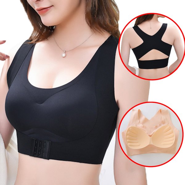 Femmes sport soutiens-gorge pour femmes Push Up soutien-gorge Posture correcteur Bralette fermeture avant femme sous-vêtements dos croisé hauts haut femmes soutien-gorge