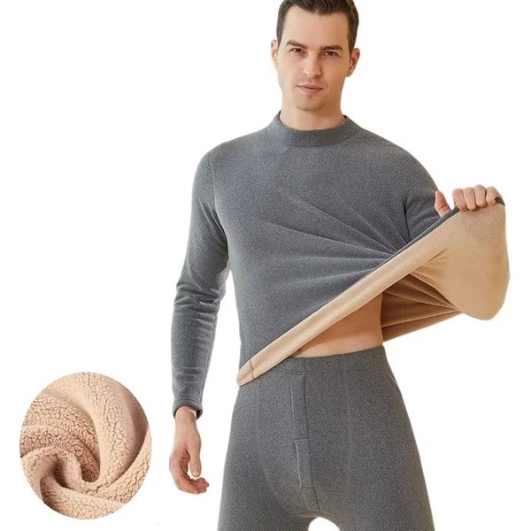 Neue Winter-Thermounterwäsche für Herren, Stehkragen, erste Schicht, 2-teilig, unter Höschen und Unterhemden, halten warme Kleidung, elastisch, L-4XL
