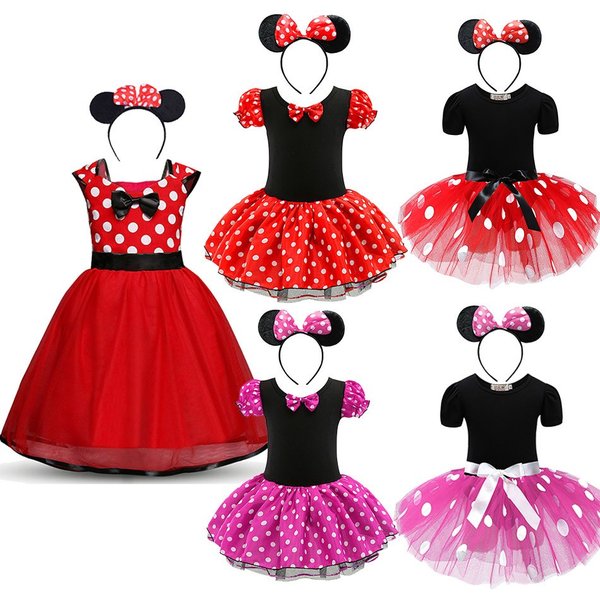 1-6 Jahre Baby Mädchen Mickey Pettiskirt Kinder Sommer Kleidung Kinder Minnie Polka Dot Kleid Mädchen Geburtstag Party Weihnachten kostüm