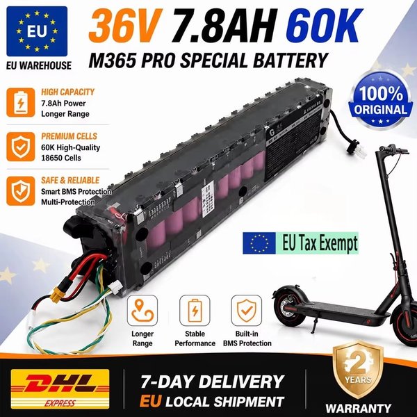 Original für Xiaomi M365 M356 Pro Spezieller Akku 36V 7800mAh Hochkapazitäts-Lithium-Ionen-Batterie, Geeignet für Elektroroller