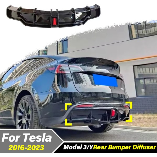 Pour Tesla Model 3/Y 2016 2017 2018 2019 2020 2021 2022 2023, Spoiler de pare-chocs arrière, Diffuseur, Modification du kit carrosserie extérieur
