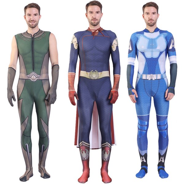 The Boys The Homelander The Deep Movie Cosplay Kostüme Erwachsene Jungen Spandex Zentai Halloween Cosplay The Boys Maßgeschneiderter Body