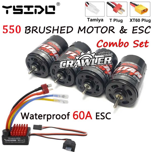YSIDO 550 Combo Bürstenmotor 60 A Regler für 1:10 RC Crawler Axial SCX10 AXI03007 JL 90046 Traxxas TRX4 TRX6 RC Auto Boot Teile