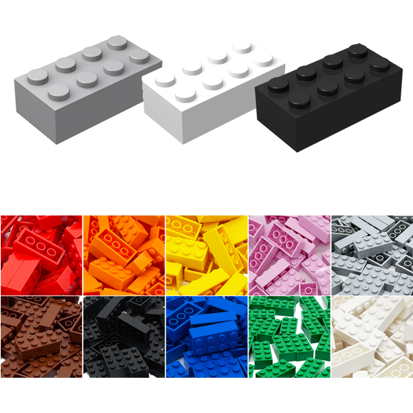 2x4 Briques classiques 3001 Blocs de construction en vrac colorés 150-750 pièces Gris Orange Compatibles avec toutes les grandes marques de briques Jouets