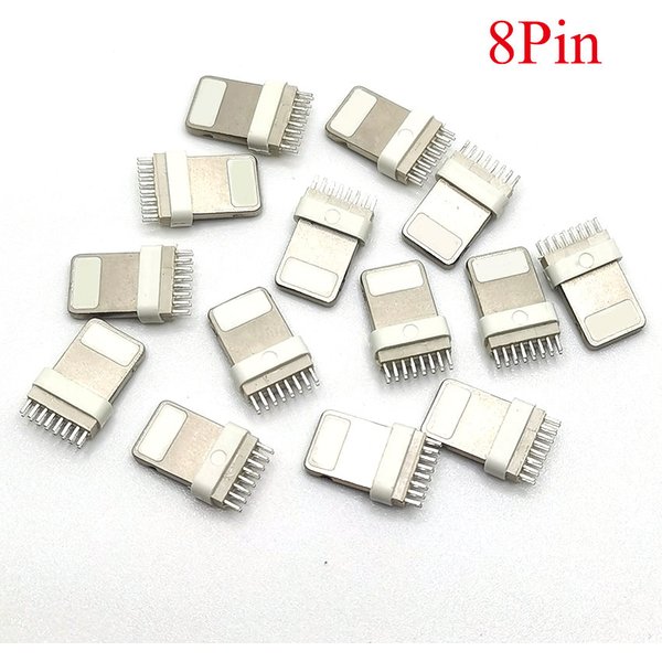 5pcs Lightning Dock 8Pin 8p 8 Pin USB Plug Male Connector Welding Data OTG Line Interface DIY Data Cable For iPhone 5G Etc