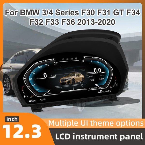 For BMW 3/4 Series F30 F31 GT F34 F32 F33 F36 2013-2020 Digital Instrument Cluster, Speedometer, 12.3'HD 1920*720 Dashboard, Plug and Play, Non-destructive Installation